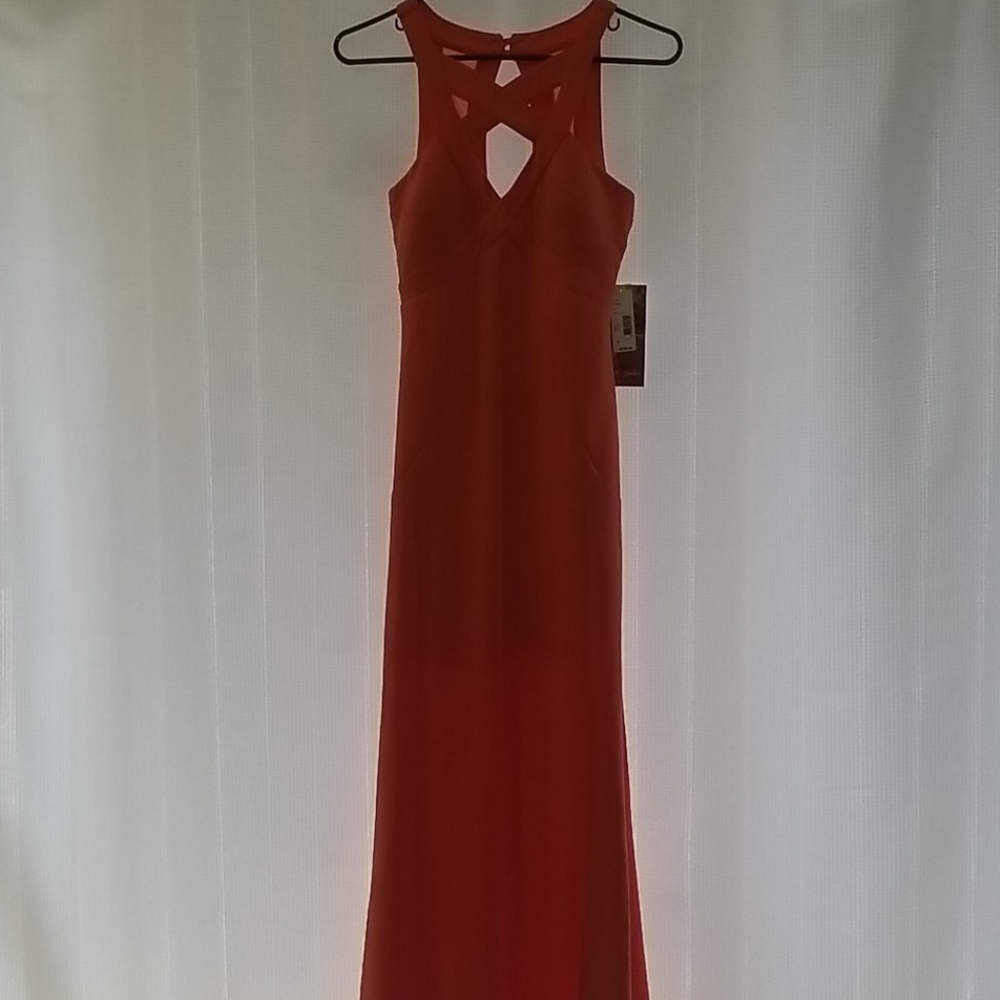 Peach cross bust dress